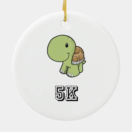 Happy Turtle 5K Keramisch Ornament (Achterkant)