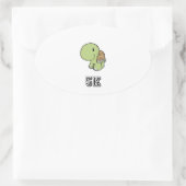 Happy Turtle 5K Ovale Sticker (Tas)