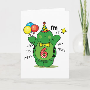 Happy Turtle 6e verjaardag Kaart