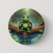 Happy Turtle Birthday Button (Voorkant)