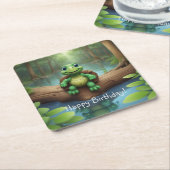 Happy Turtle Birthday Kartonnen Onderzetters (Schuin)