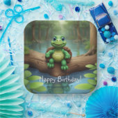 Happy Turtle Birthday Papieren Bordje (Feest)