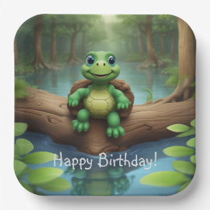 Happy Turtle Birthday Papieren Bordje