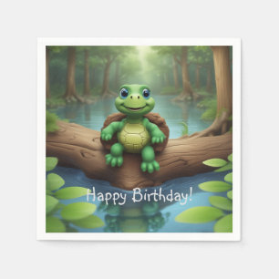 Happy Turtle Birthday Servet