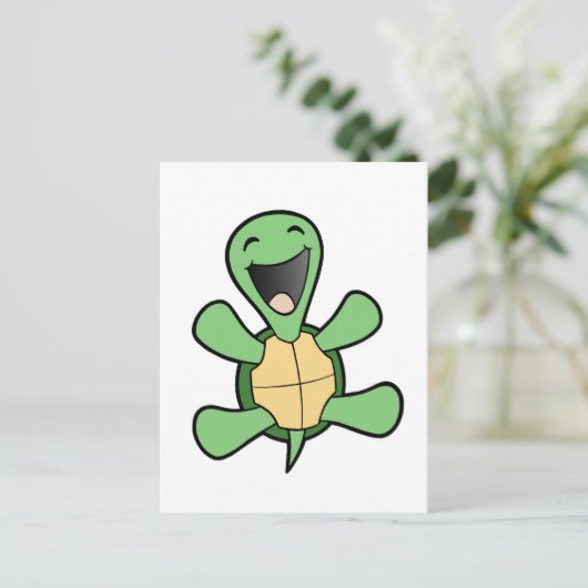 Happy Turtle Briefkaart (Staand voorkant)