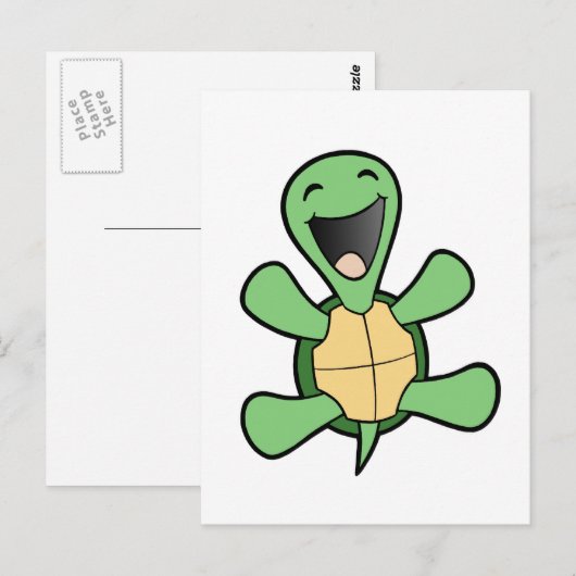 Happy Turtle Briefkaart (Voorkant / Achterkant)
