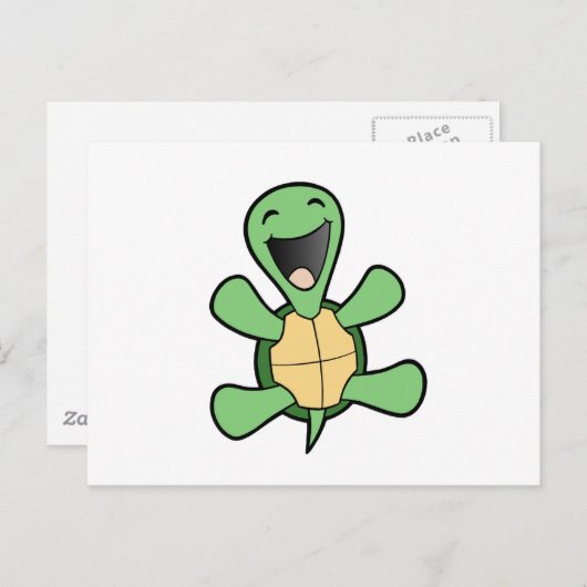 Happy Turtle Briefkaart (Voorkant / Achterkant)
