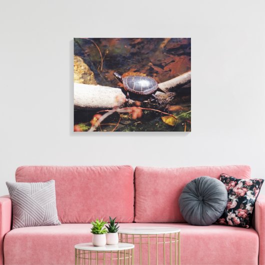 Happy Turtle Canvas Afdruk (Insitu (Woonkamer))
