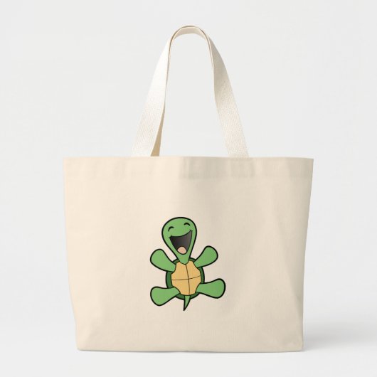Happy Turtle Grote Tote Bag (Voorkant)