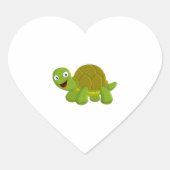 Happy Turtle Hart Sticker (Voorkant)