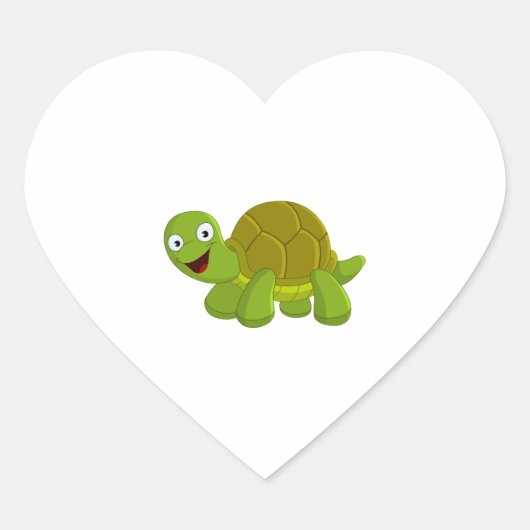 Happy Turtle Hart Sticker (Voorkant)
