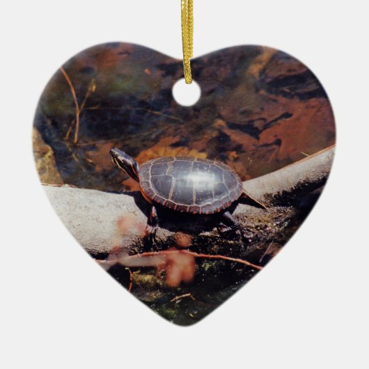 Happy Turtle Keramisch Ornament (Voorkant)
