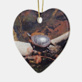 Happy Turtle Keramisch Ornament (Links)