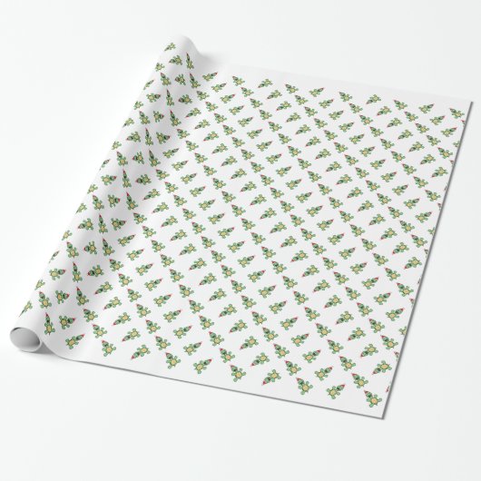 Happy Turtle Kerstmis Cadeaupapier (Uitgerold)
