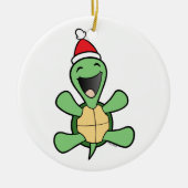Happy Turtle Kerstmis Keramisch Ornament (Voorkant)