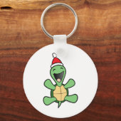 Happy Turtle Kerstmis Sleutelhanger (Voorkant)