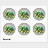 Happy Turtle Reist Ronde Sticker (Vel)