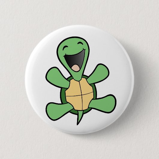Happy Turtle Ronde Button 5,7 Cm (Voorkant)