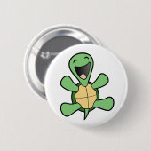 Happy Turtle Ronde Button 5,7 Cm (Voorkant /achterkant)