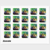 Happy Turtle Square Sticker (Vel)
