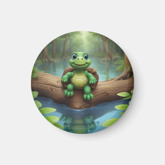Happy Turtle Verjaardagsmagnet Magneet (Voorkant)