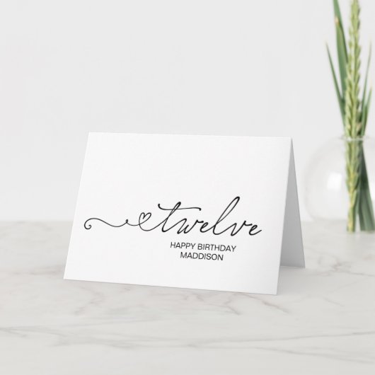 Happy Twelfth Birthday Turning Twelve Personalised Kaart (Voorkant)
