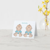 Happy Twins Day Boys Kaart (Gele Bloem)