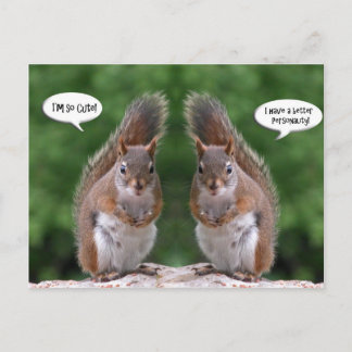 Happy Twins Day, Red Squirrel Humor, Cute and Pers Briefkaart