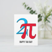 Happy Two Pi Tau Day Briefkaart (Staand voorkant)