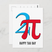 Happy Two Pi Tau Day Briefkaart (Voorkant / Achterkant)