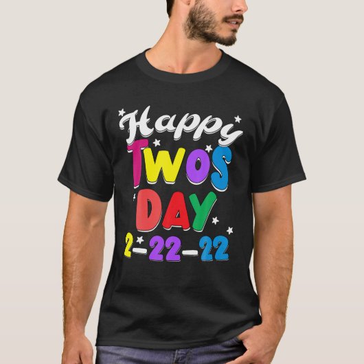 Happy Twosday 2022 Cute Leopard Rainbow 2 februari T-shirt (Voorkant)