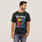 Happy Twosday 2022 Cute Leopard Rainbow 2 februari T-shirt (Voorkant volledig)