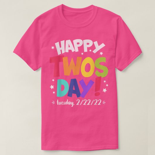 Happy Twosday 2022 Dinsdag 22 februari 2022 Kind T-shirt (Design voorkant)