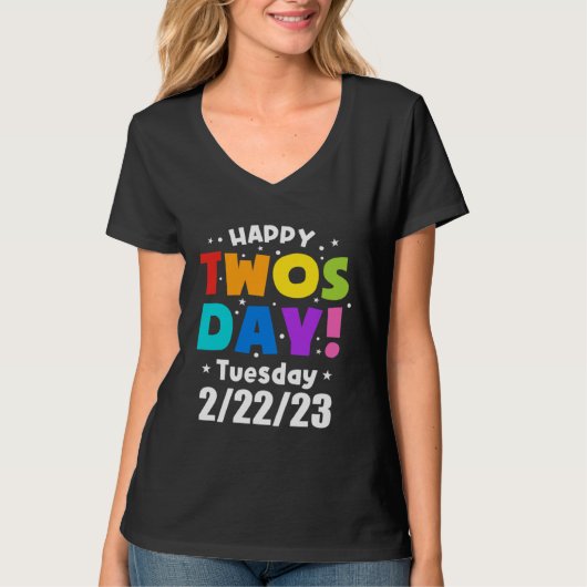 Happy Twosday 2023 Shirt Pink Leopard Twos Day 222 (Voorkant)
