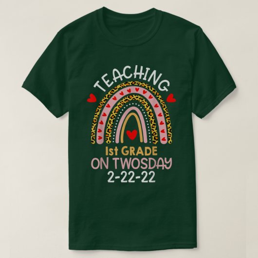 Happy Twosday 22222 Teaching 1St Grade On Twosday  T-shirt (Design voorkant)
