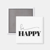 Happy Typografie Magneet (Voorkant / Achterkant)