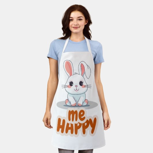 Happy Typografie Schort (Gedragen)