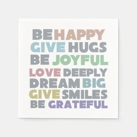 Happy Typografie Servetten (Voorkant)