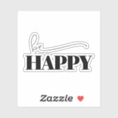 Happy Typografie Sticker (Vel)