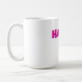 HAPPY Typography – Bold Positive Vibes Design Koffiemok