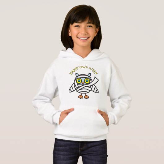 Happy "UIL-WEEN" Meisjes Pullover Hoodie (Voorkant volledig)