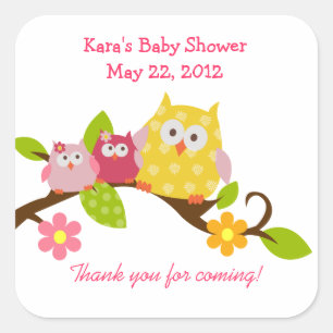 Happy Uilen Baby Meisjes Twin Shower Sticker