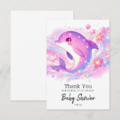 Happy Under het Zee Dolfijn Baby shower Bedankkaart (Voorkant / Achterkant)