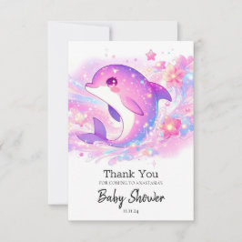 Happy Under het Zee Dolfijn Baby shower Bedankkaart