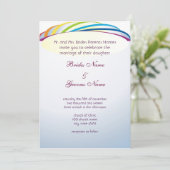 Happy under the Rainbow Wedding Invitation Kaart (Staand voorkant)
