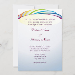 Happy under the Rainbow Wedding Invitation Kaart