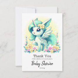 Happy Unicorn Baby shower Bedankkaart