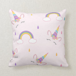 Happy Unicorn en regenbogen Kussen