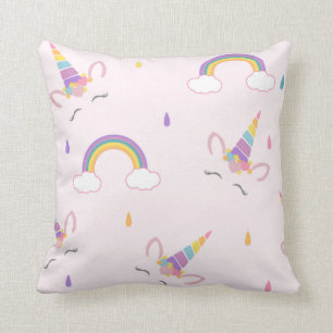 Happy Unicorn en regenbogen Kussen