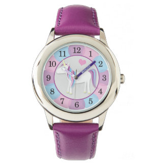 Happy Unicorn en Unicorn Colors Girls Horloge